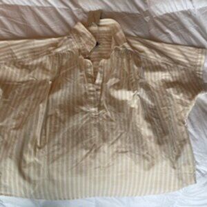 Light yellow and white oversized shirt